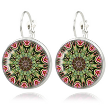 Silver Classic Lotus Mandala Jewelry Earring Nail Henna Om Symbol Zen Buddh