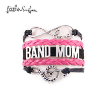 Little MingLou Infinity love Band mom Bracelet muscial note Charm leather w