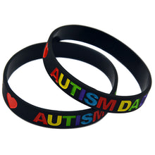 Promo Gift 50PCS/Lot Silicone Bracelet Love Autism DAD and MOM Wristband -i