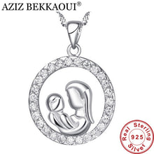 AZIZ BEKKAOUI Maternal Love Round Pendant fit Necklace 925 Sterling Silver