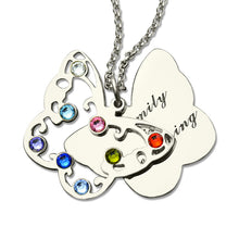 Wholesale  Butterfly Birthstone Necklace Mom Necklace Silver Special  Penda