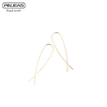 PINJEAS  filling Crossover Open Earrings handmade Wire wrap Minimalist Mode