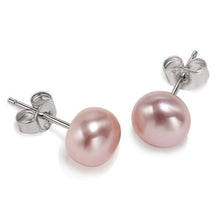 Silver Natural purple pearls stud earring in 925 sterling silver diameter 6