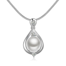 White Big Imitation Pearl Pendant Necklace For Women 2017 Fashion Snake Cha