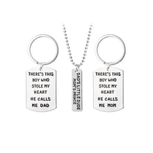 Family Jewelry Keychain Necklace Set Lettered Dads Little Dude Moms Prince