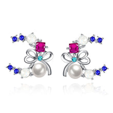 2017 2 styles hot Fashion popular ear hook stud earrings silver color pearl