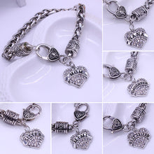 Mom Gift Charm Rhinestone Heart Bracelet Letters MOM SISTER NANA MIMI DAUGH
