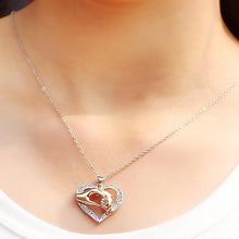 Fashion Mom Baby Mother Child Mom Daughter Hand in Hand Rhinestone Heart Pe