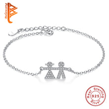 BELAWANG New Mom Daughter Bracelet 925 Sterling Silver Link Chain Bracelets