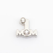 Mom charms with rhinestones, Floating charms,Fit floating charm lockets, FC