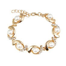 Elegant Simulated Pearl Bracelets For Women Crystal Silver Chain Bracelet &