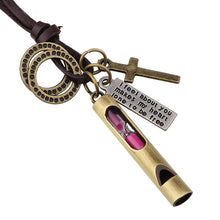 New Valentine Couples Lover's Whistle Pendant Necklace with sandglass Valen