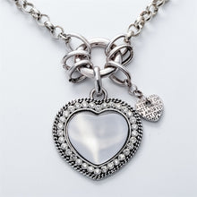 Heart necklace women biker jewelry gifts for her wife mom antique silver co