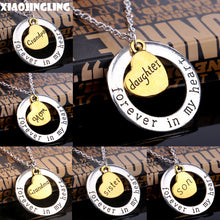 XIAOJINGLING  Round Circle Forever In My Heart Pendant Necklace Gold Heart