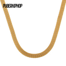 2017 Trendy Stainless Steel Grid Cuban Link Chain Choker Necklace for Women