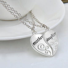 12 Sets New and fashion 2 Pcs/Set Silver Mom Mother & Daughter Love Heart P