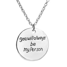Wholesale Hand Stamped Charms Round Pendant Necklace "you will always be my