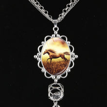 Fashion New Jewelry Plated White K Horse Necklace Pendant Long Tassel Neckl