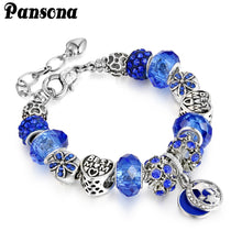 Fashion Jewelry Charm Bracelets & Bangles Blue Crystal Charm Bracelet for W
