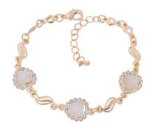 Crazy Feng Gold Color Mother Daughter Crystal Heart Bracelet Bangle Mom Wom
