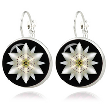 Silver Classic Lotus Mandala Jewelry Earring Nail Henna Om Symbol Zen Buddh