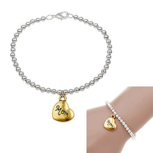 New Fashion Mom Heart Crystal Lobster Claw Bracelet Jewelry Mother's Day Gi