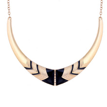 2017 Rose Dark Blue Statement Necklace Women Gold Color Chain Chunky Neckla