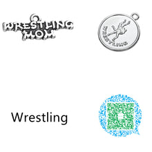 Skyrim Sports rhodium plated Wrestling disc charm antique silver plated wre
