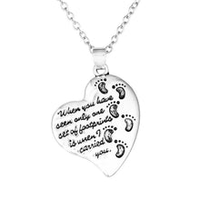 MJARTORIA Fashion Silver Color Foot Print Heart Charms Pendant Necklace Wom