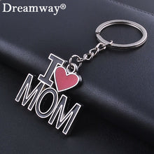 Letter  I LOVE MOM keychains fashion metal key rings lovely mother's day gi