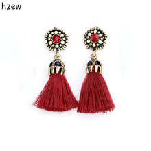 hzew NEW Rhinestone Long Tassel Dangle Earrings for Women Thread Fringe Dro