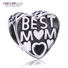 CODY COBY 925 Sterling Silver Best MOM Charms Fit Pandora Bracelet Unique D