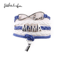 Little MingLou Infinity love MAMA Bracelet Feeding bottle charm leather wra