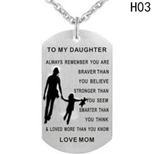 Customed Necklaces Dog Tags Dad\mom To Son\daugthter Pendant Personalized N