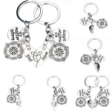 Mother Daughter Best Friends BFF No Matter Where Heart Compass Pendant Keyr