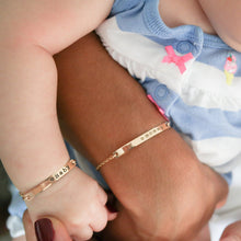Custom Personalized Baby Bracelet   Hand Stamped Mom Daughter/Son Bar Brace