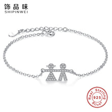 Shipinwei New Mom Bracelet 925 Sterling Silver Link Chain Bracelets For Dau