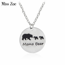 Miss Zoe Mama Bear Baby Bear Animal Pendant Necklace Silver Mother Kids Lov