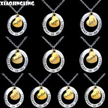 XIAOJINGLING Christmas Day Forever in My Heart Memory Necklace Alphabet Let