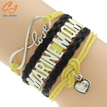 Custom Infinity Love marine mom Bracelet Yellow Wax line Cashmere Korea lea