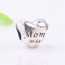 Ranqin Real 925 Sterling Silver Pink CZ Openwork Mom Charm Beads fit Pandor