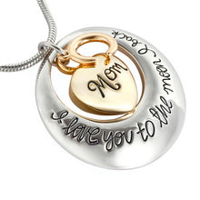 Unisex Mom and Dad pendant  I Love You To The Moon And Back memorial cremat