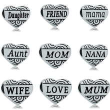 Lemegeton Stainless Steel Words Heart Mom Wife Sister Aunt Mum Friend Love