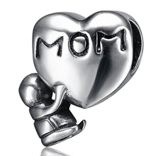 Aceworks S925 Sterling Silver Engraving letters Mom Beads Charms Jewelry DI