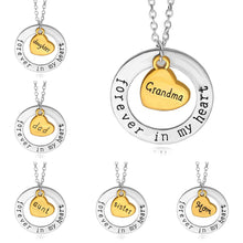 Family Gold Heart Dad Mom Grandma Aunt Sister Daughter Forever In My Heart