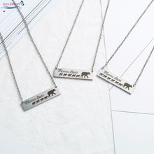 Mama bear pendant animal necklace jewelry Stainless steel tag engraved mom