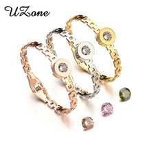 UZone Novelty Stainless Steel Interchangeable Bracelets Famous Brand Crysta