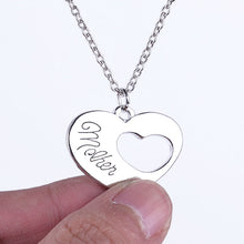 10sets/lot Fashion MOM Jewelry 2 Piece Mother Daughter Heart Cutout Pendant