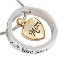 Unisex Heart Inside Mom and Dad pendant  I Love You To The Moon And Back me