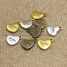 PULCHRITUDE (30 pieces/lot) 14*17mm Three color Alloy Heart Engraving lette